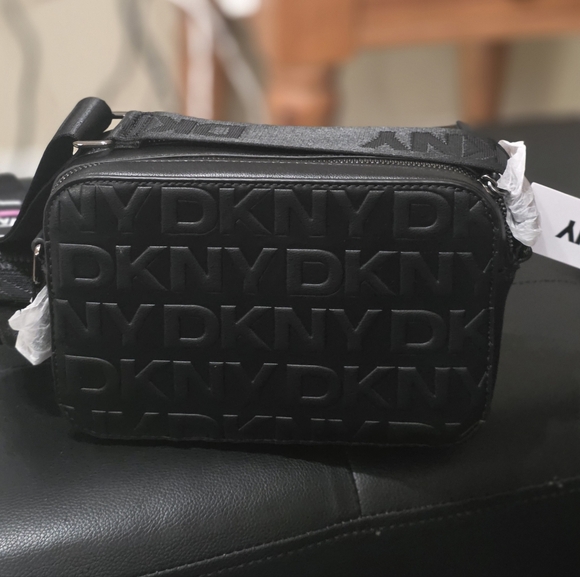 DKNY Embossed Black Belt Bag